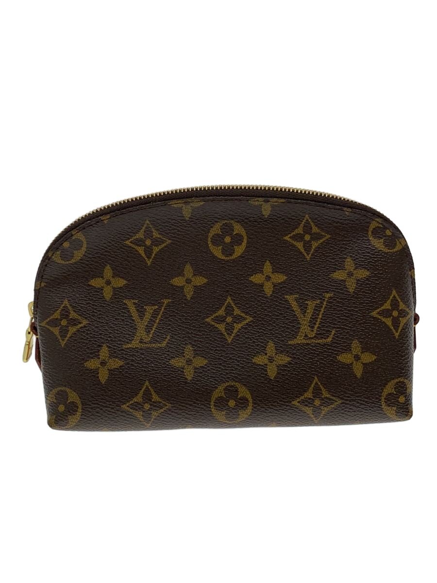 【中古】LOUIS VUITTON◆ポシェット・コスメティックPM_モノグラム・帆布/PVC/BRW【御徒面子】
