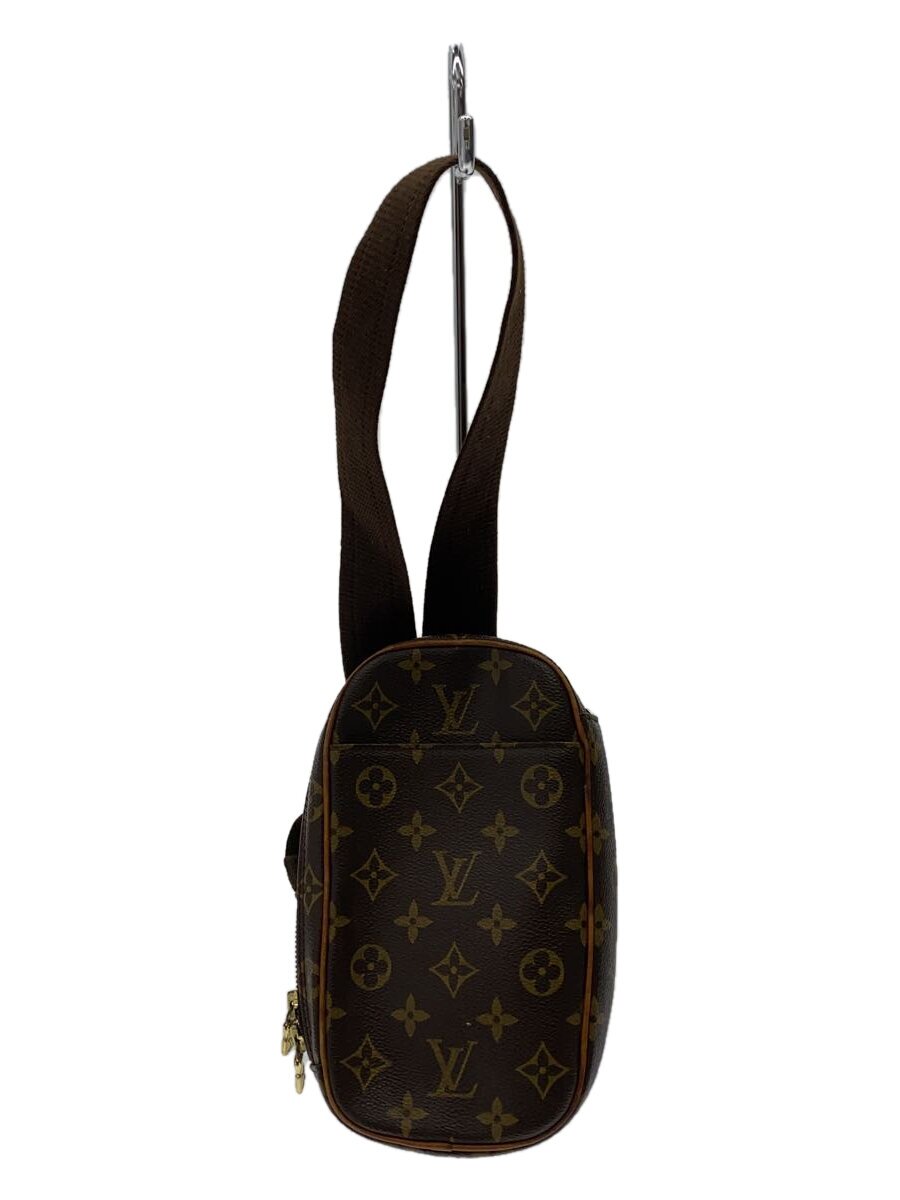 【中古】LOUIS VUITTON◆ポシェット・ガンジュ_モノグラム・帆布_BRW/なめし革/BRW/モノグラム//【御徒面子】