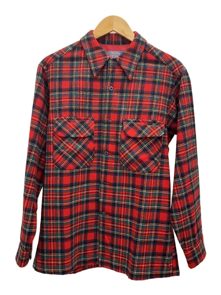 【中古】PENDLETON◆長袖プルオーバー/M/羊毛/RED/読み合わせる/70S/明けっ広げ色合い/ペパーミント健康状態//【メンズウェア】