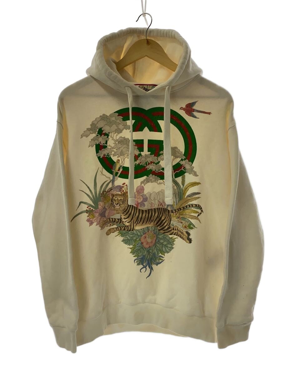 【中古】GUCCI◆パーカー/M/綿織物/WHT/毛の荒物/615061 xjd4f【メンズウェア】