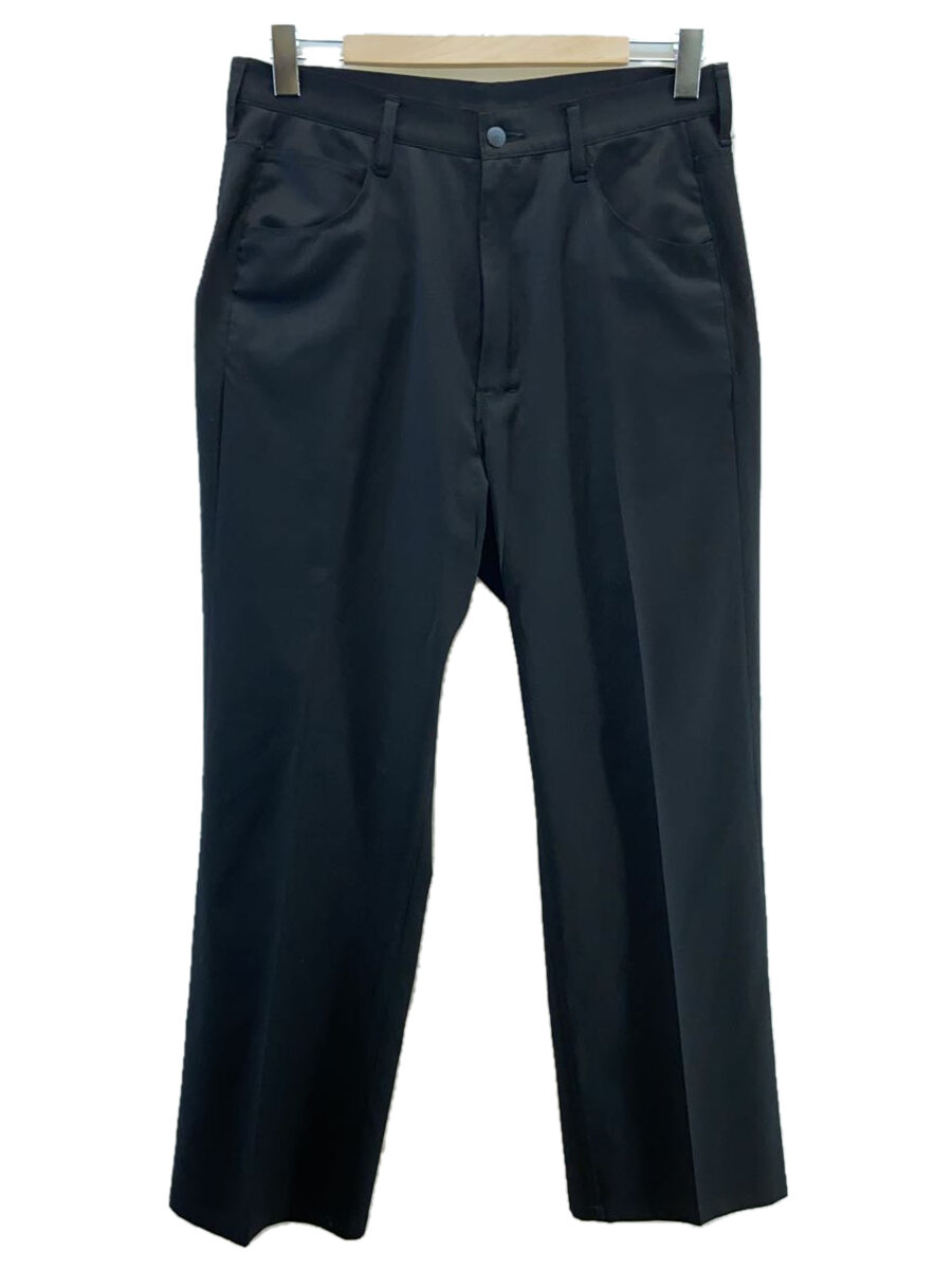 【中古】ANCELLM◆W/P STRAIGHT PANTS/2/ポリエステル/BLK/無地/anc-pt44//【メンズウェア】