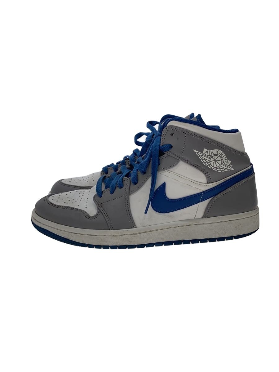 【中古】NIKE◆AIR JORDAN 1 MID_エアジョーダン 1 ミッド/27糎/BLU//【シューズ】