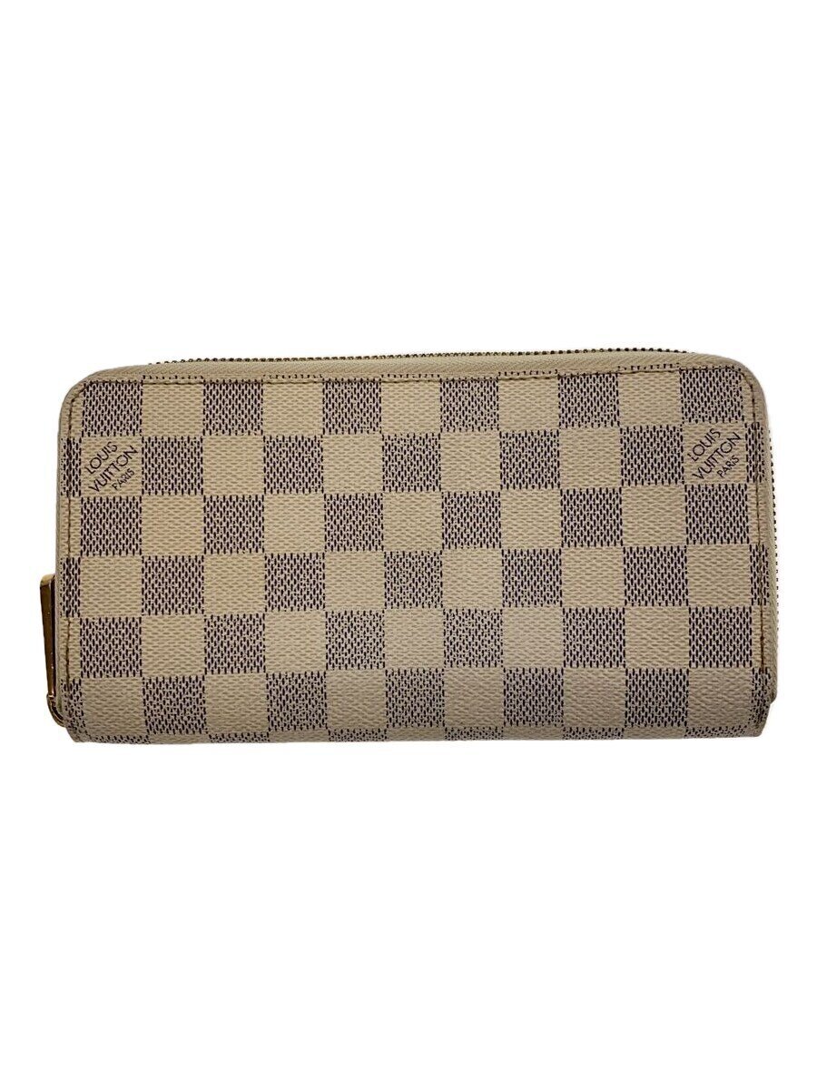 【中古】LOUIS VUITTON◆ジッピー・ウォレット_ダミエ・アズール_WHT/PVC/WHT/メンズ【服飾雑貨他】