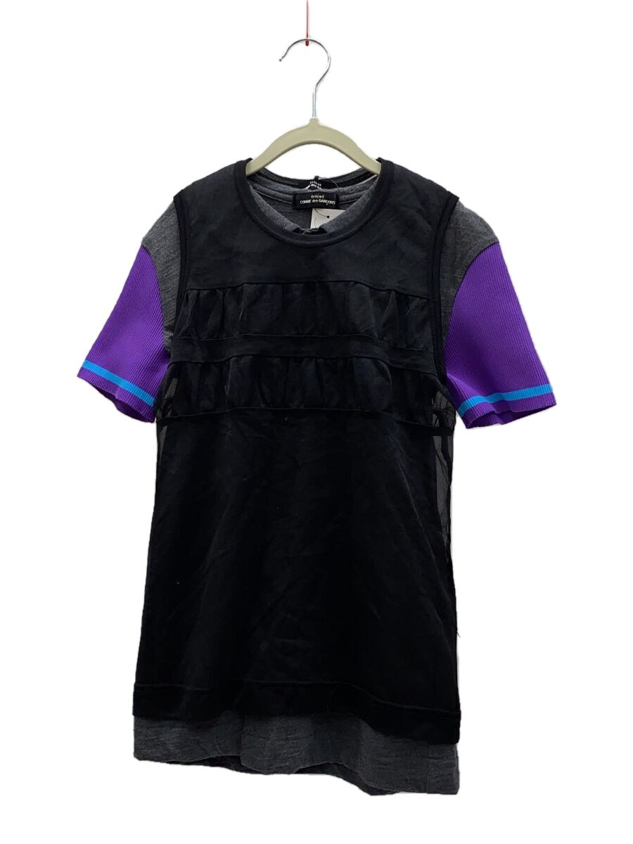 【中古】tricot COMME des GARCONS◆半袖トップ/--/羊毛/GRY/TT-100250/AD1999【レディース御召しもの】