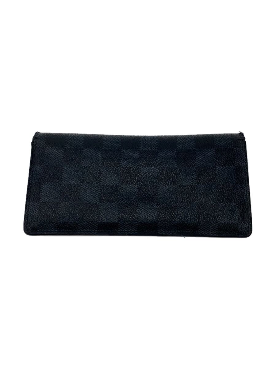 【中古】LOUIS VUITTON◆ポルト・フォイユ・ブラザ_ダミエ・グラフィット_BLK/PVC/BLK/総柄/メンズ【服飾雑貨他】