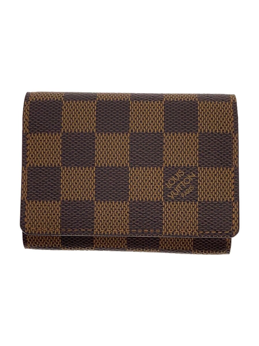 【中古】LOUIS VUITTON◆アンヴェロップ・カルト・ドゥ・ヴィジット_ダミエ・エベヌ_BRW/レザー/BRW/レディース【服飾雑貨他】|2nd STREET 店