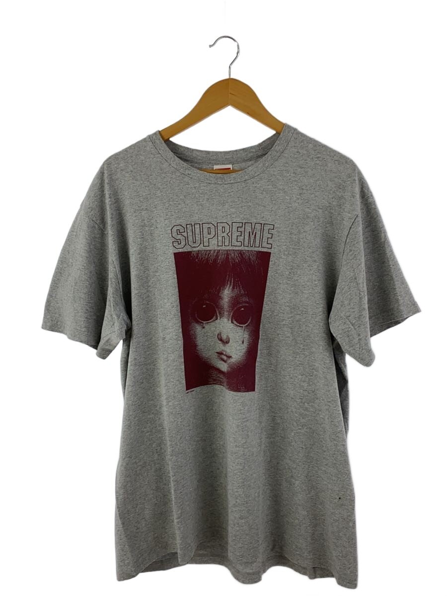 【中古】Supreme◆24SS/Margaret Keane Teardrop Tee/プルオーバー/L/綿織物/GRY/刷り上げる//【メンズウェア】