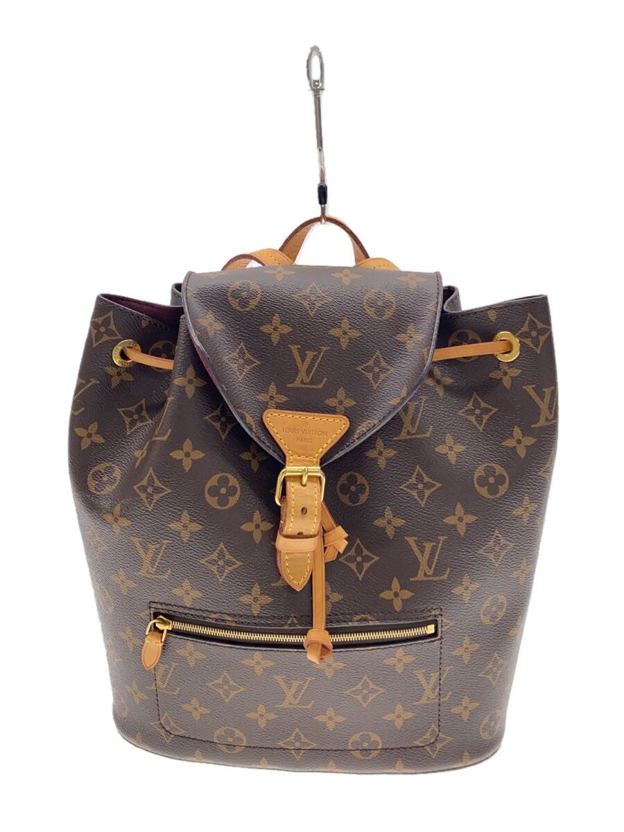 【中古】LOUIS VUITTON◆モン掏摸MM_モノグラム・帆布_BRW/PVC/BRW/モノグラム【御徒面子】