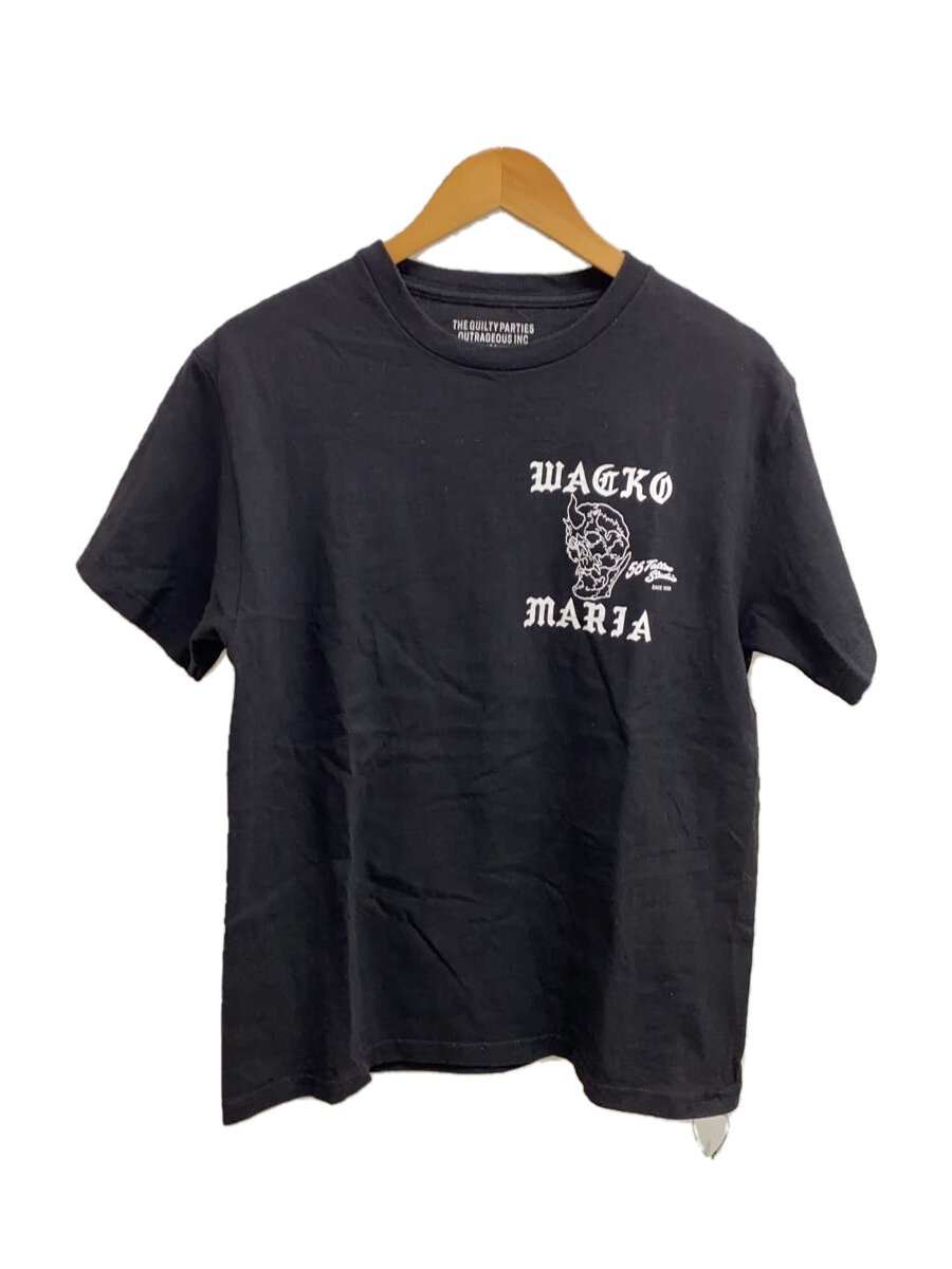 【中古】WACKO MARIA◆長袖プルオーバー/M/綿織物/BLK/無地【メンズウェア】