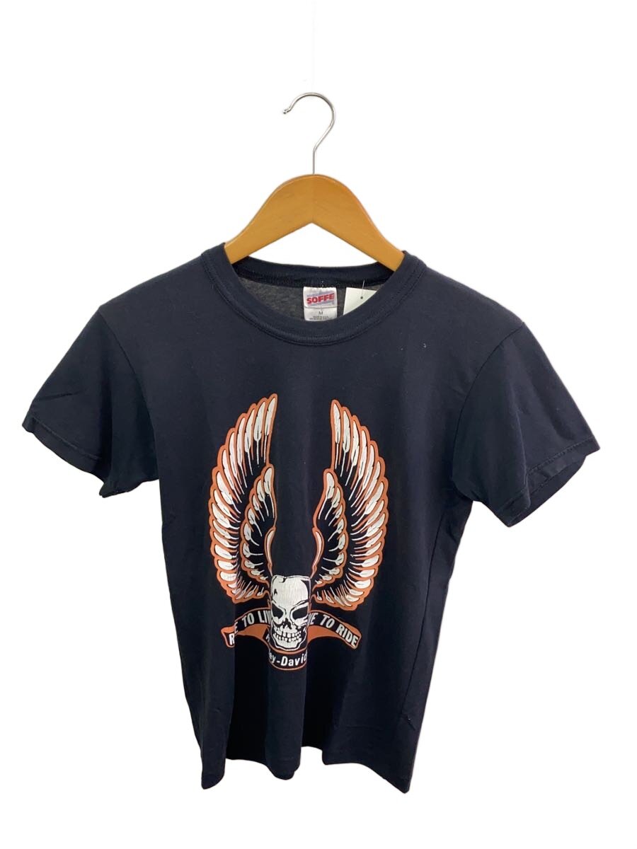 【中古】HARLEY DAVIDSON◆プルオーバー/M/綿織物/BLK/80S/スカル舞台の袖【メンズウェア】