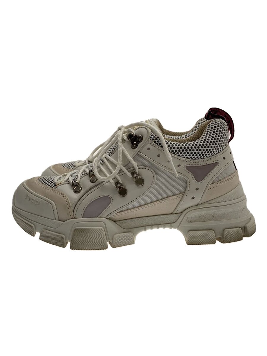 【中古】GUCCI◆フラッシュトレック/ローカットスニーカー/US6/WHT/汚れた状態有【シューズ】
