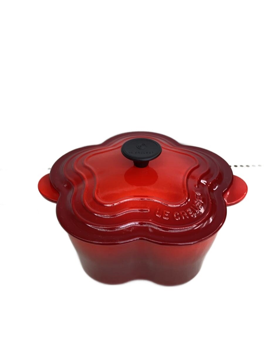 【中古】LE CREUSET◆鍋/RED/ココット/フルール//【勝手もと装置】