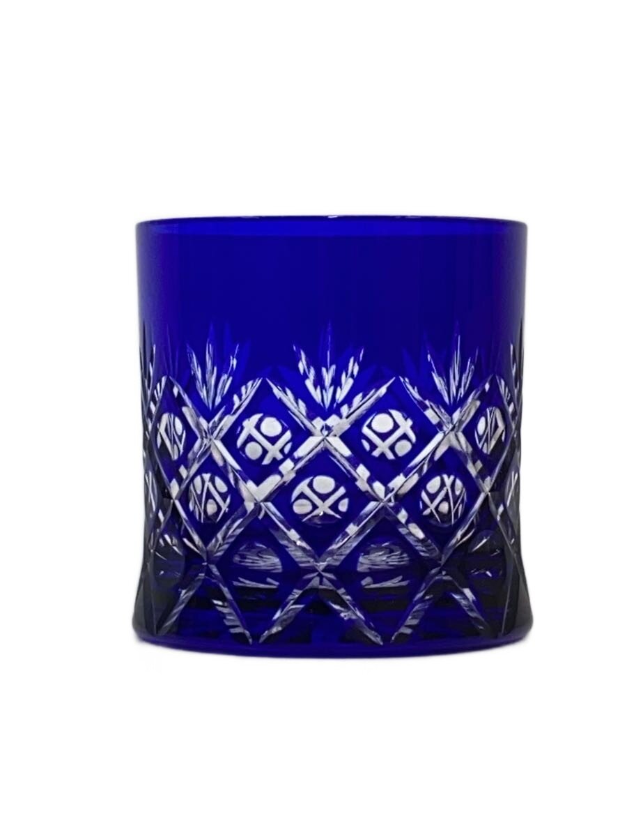 【中古】江戸切子◆グラス/3点セット/BLU【キッチン用品】
