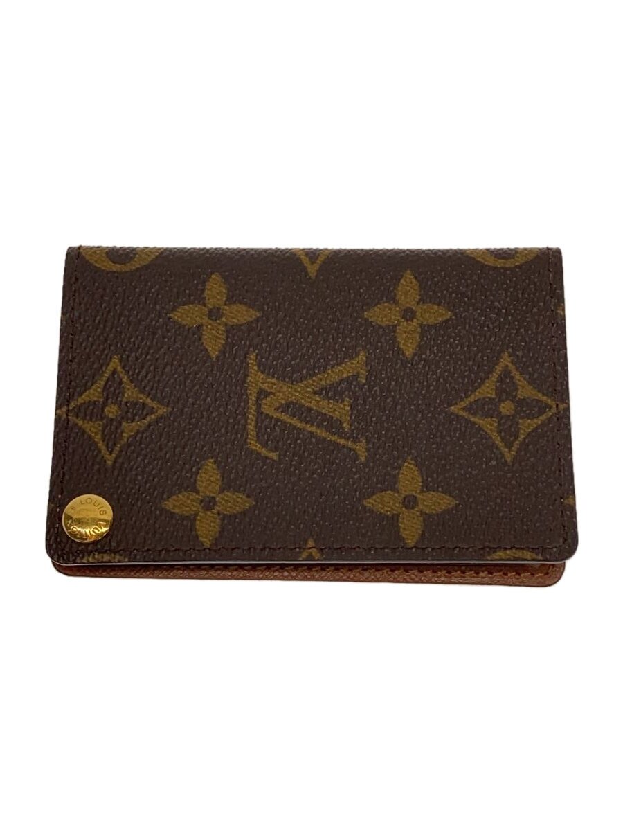 【中古】LOUIS VUITTON◆LOUIS VUITTONE/ポルト・カルト・クレディ・プレッシオン/なめし革/赤銅色【服飾雑貨他】
