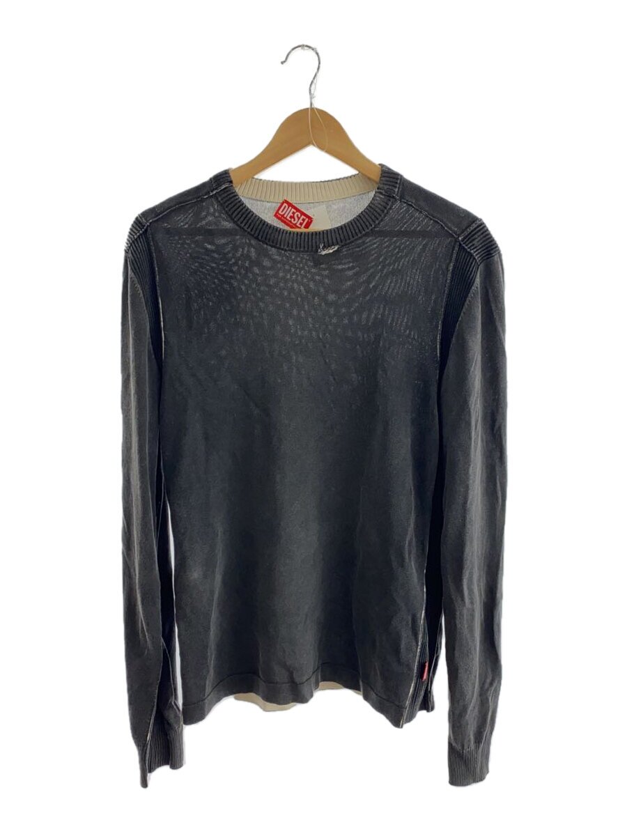 【中古】DIESEL◆K-DENIM-ROUND/薄墨色/襟ぐり/汗水/L/綿織物/GRY【メンズウェア】