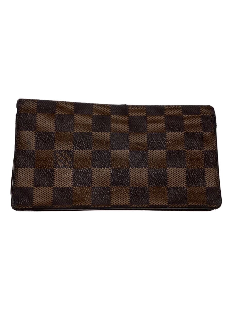 【中古】LOUIS VUITTON◆ポルト・カルト・クレディ・円_ダミエ・エベヌ/PVC/BRW/メンズ【服飾雑貨他】