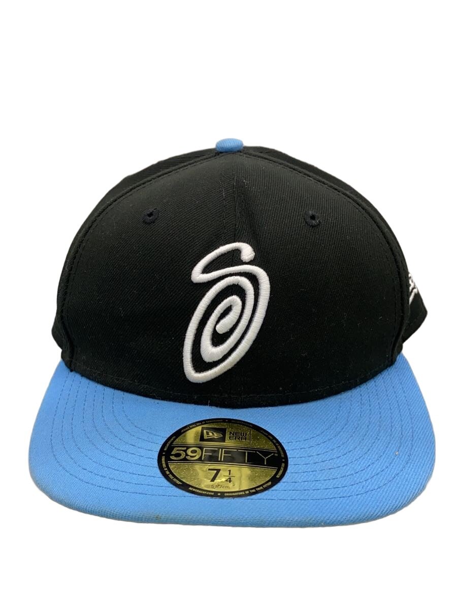【中古】STUSSY◆旗がしら/7 1/4/ポリエステル/BLK/メンズ/バイザー裏汚れた状態有//【服飾雑貨他】