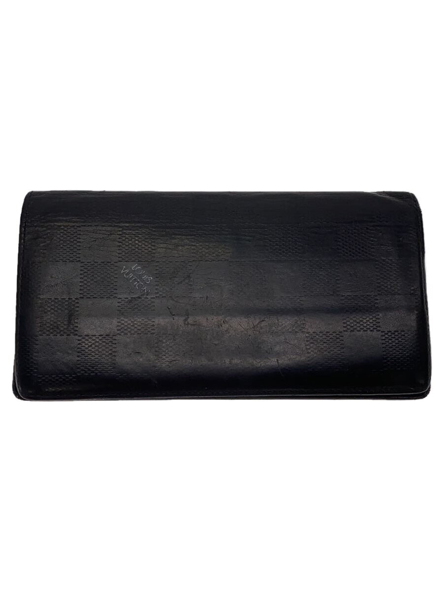【中古】LOUIS VUITTON◆ポルト・フォイユ・ブラザ_ダミエ・アンフィニ/レザー/BLK/メンズ【服飾雑貨他】｜2ｎｄ STREET 店