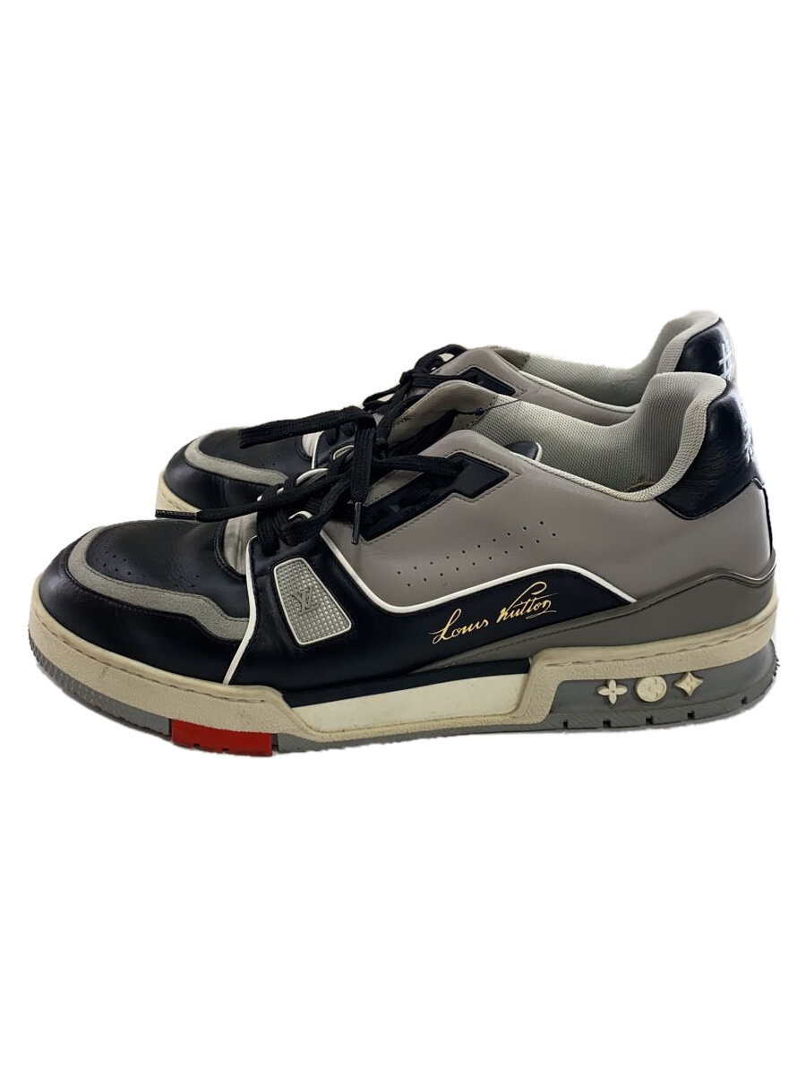 【中古】LOUIS VUITTON◆スニーカー_LVトレイナー・ライン_GRY/UK8.5/GRY/牛皮【シューズ】