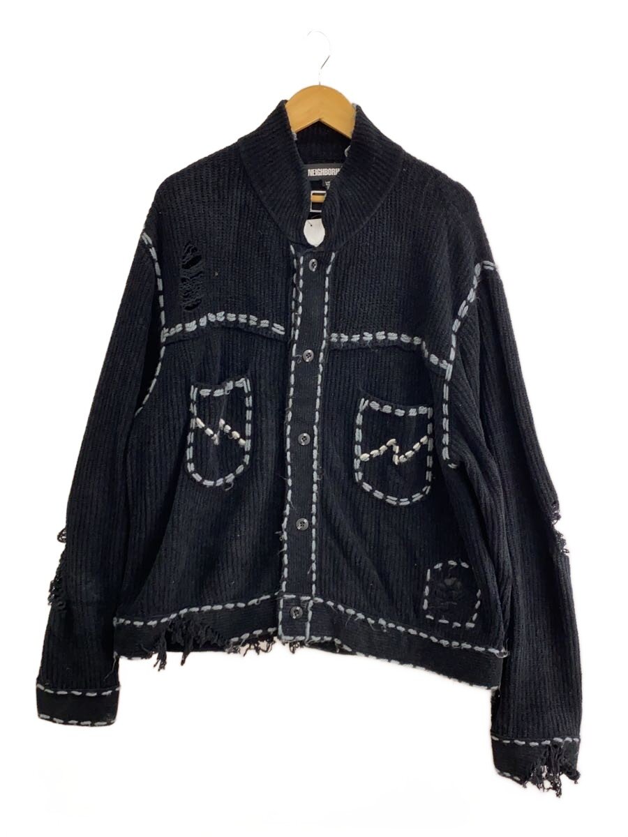 【中古】NEIGHBORHOOD◆ジレー(朦々たる)/L/綿織物/BLK/無地/PD-242-NH-KN-011//【メンズウェア】
