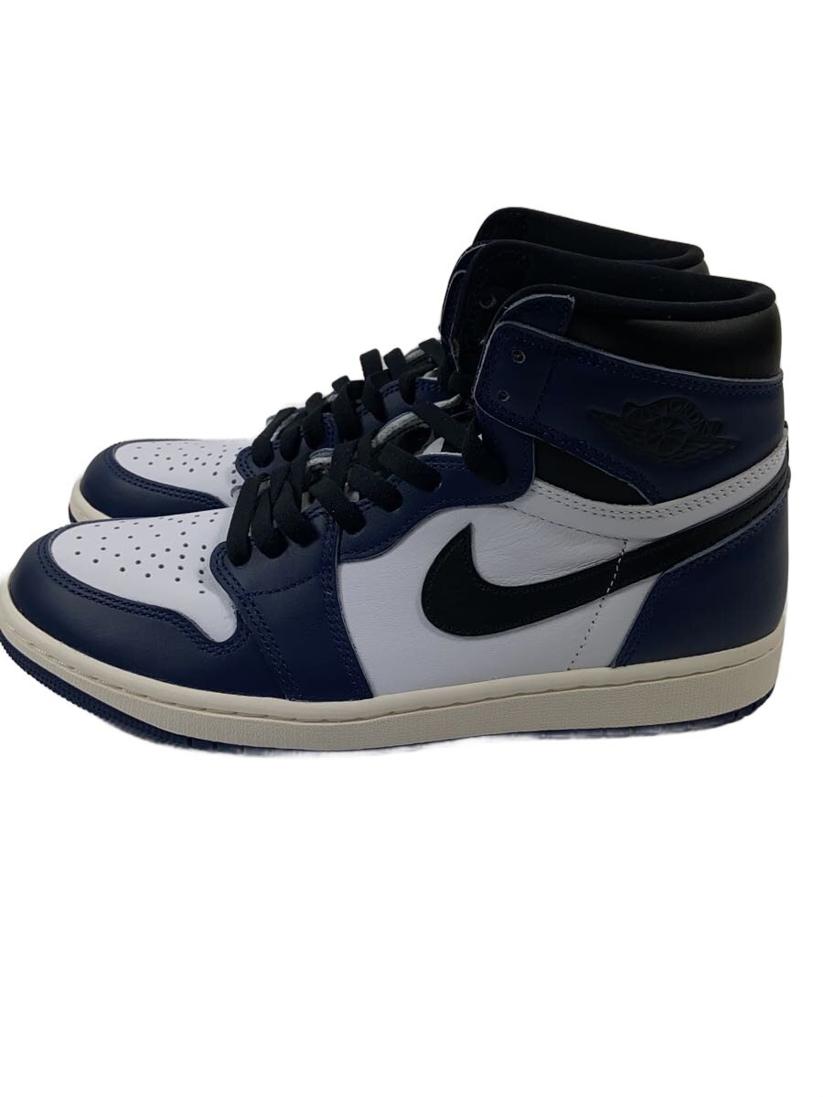 【中古】NIKE◆AIR JORDAN 1 RETRO HIGH OG_エア湖 ジョーダン 1 HIGH OG/27.5糎/NVY【シューズ】