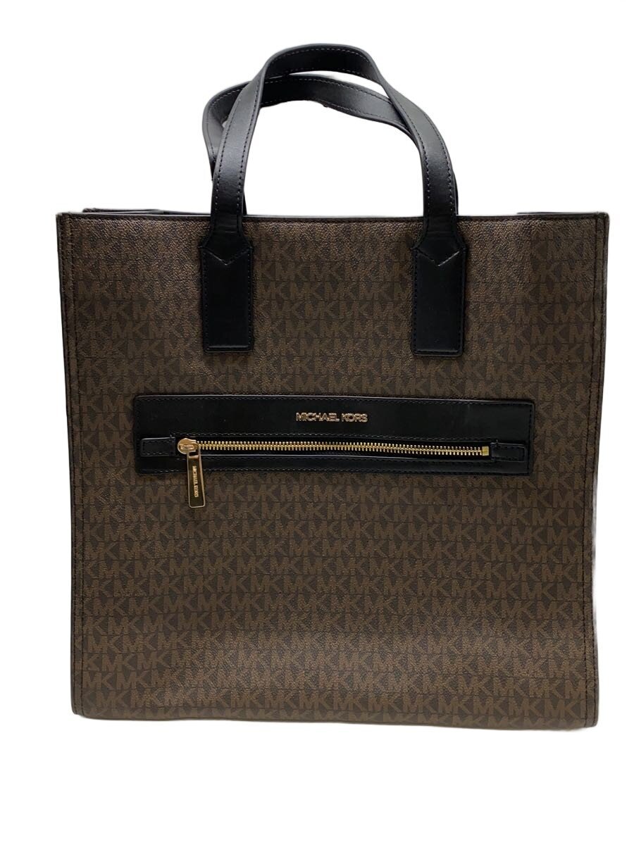 【中古】MICHAEL KORS◆トートバッグ/なめし革/BRW/総柄/35TOGY9T3B【御徒面子】
