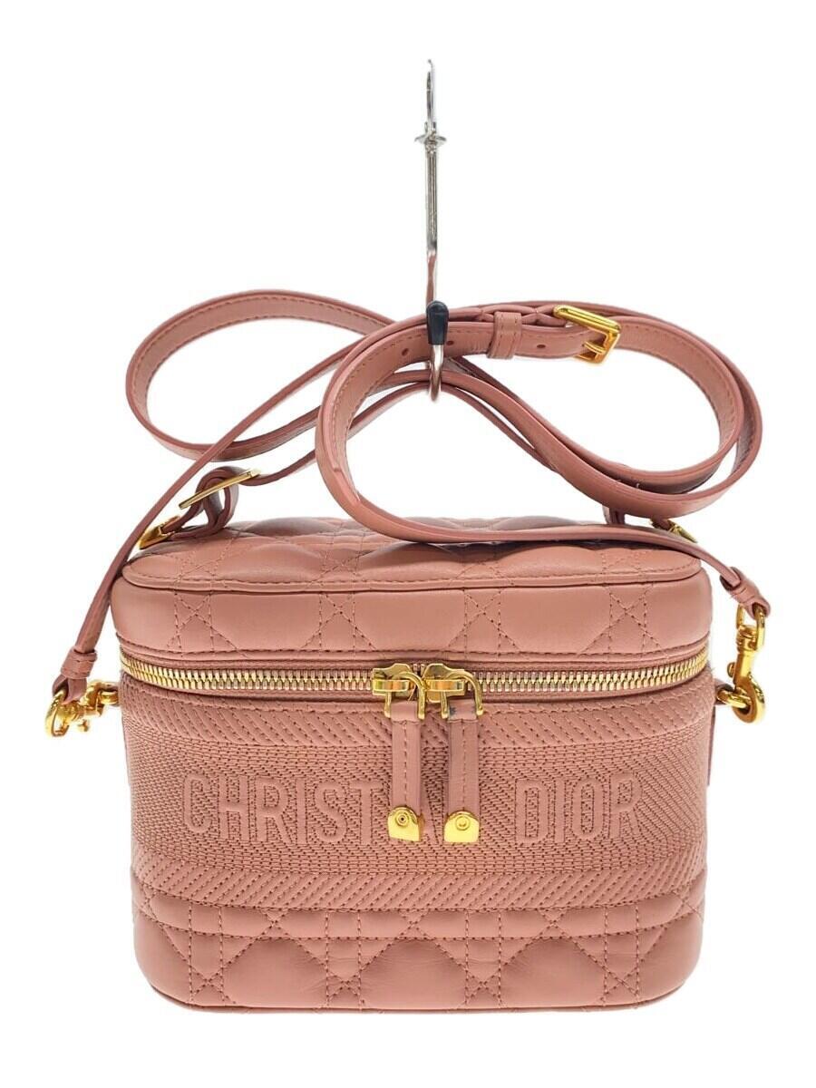 【中古】Christian Dior◆ヴァニチ スモール/ショルダーバッグ/なめし革/PNK/無地/06-BO-1220【御徒面子】