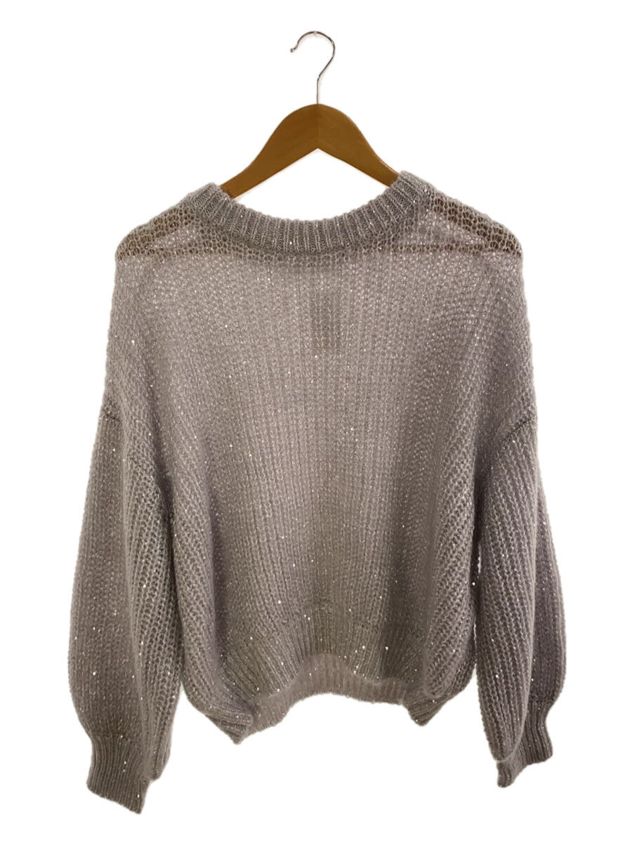 【中古】THE PAUSE◆スパンコールニットプルオーバー/編み物・スウェーター(朦々たる)/--/ポリエステル/PNK/ラメ【レディースお召しもの】