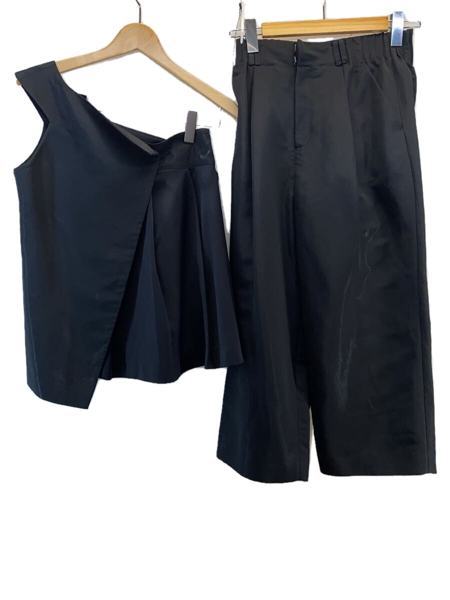 【中古】UN3D.◆セットアップ/38/ポリエステル/BLK/ONESHOULDER PLEATS SETUP/521650302301//【レディース御召しもの】