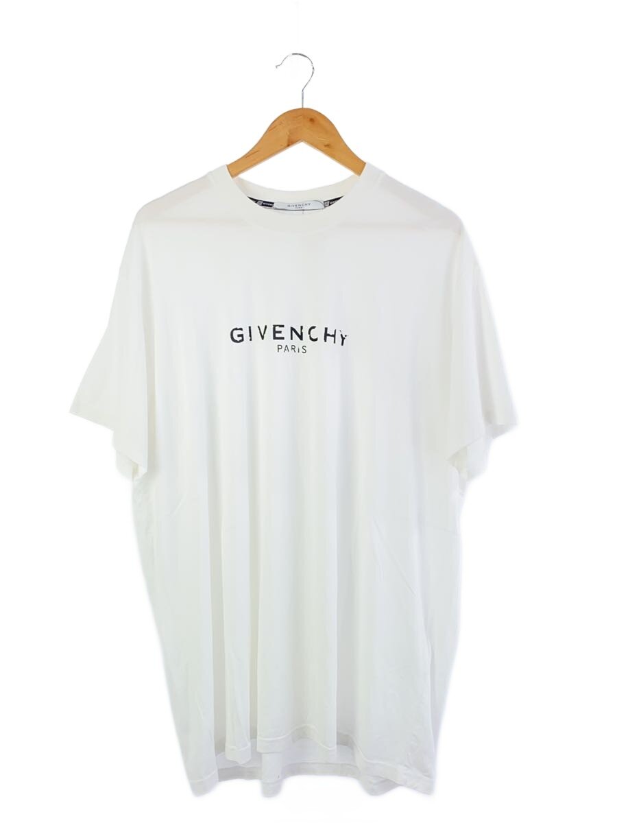 【中古】GIVENCHY◆ロゴタイプ刷り上げるプルオーバー/XL/綿織物/WHT/BM70KC3002/ヴィンテージエフェクトロゴ【メンズウェア】
