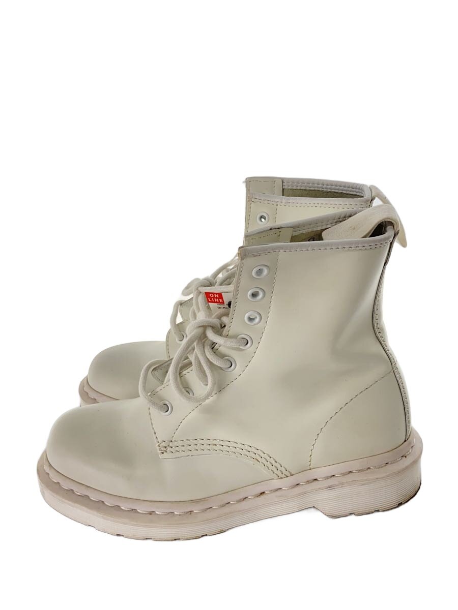【中古】Dr.Martens◆ブーツ/UK5/WHT/エナメル/1460MOMO/※当て嵌める感有【シューズ】