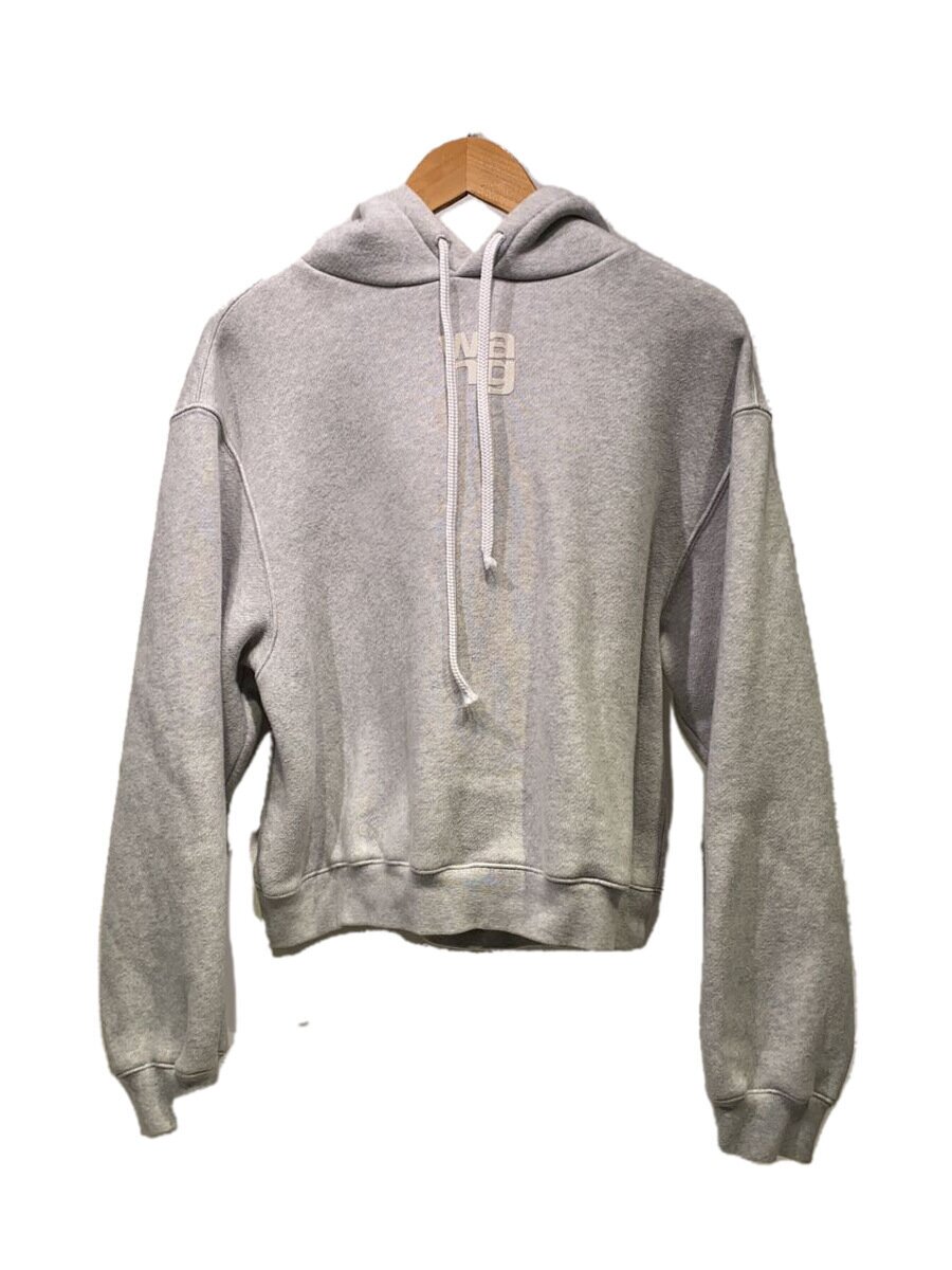 【中古】Alexander Wang◆フロントロゴクロップドプルオーバーパーカー/S/綿織物/GRY/4CC3222069//【レディースお召しもの】