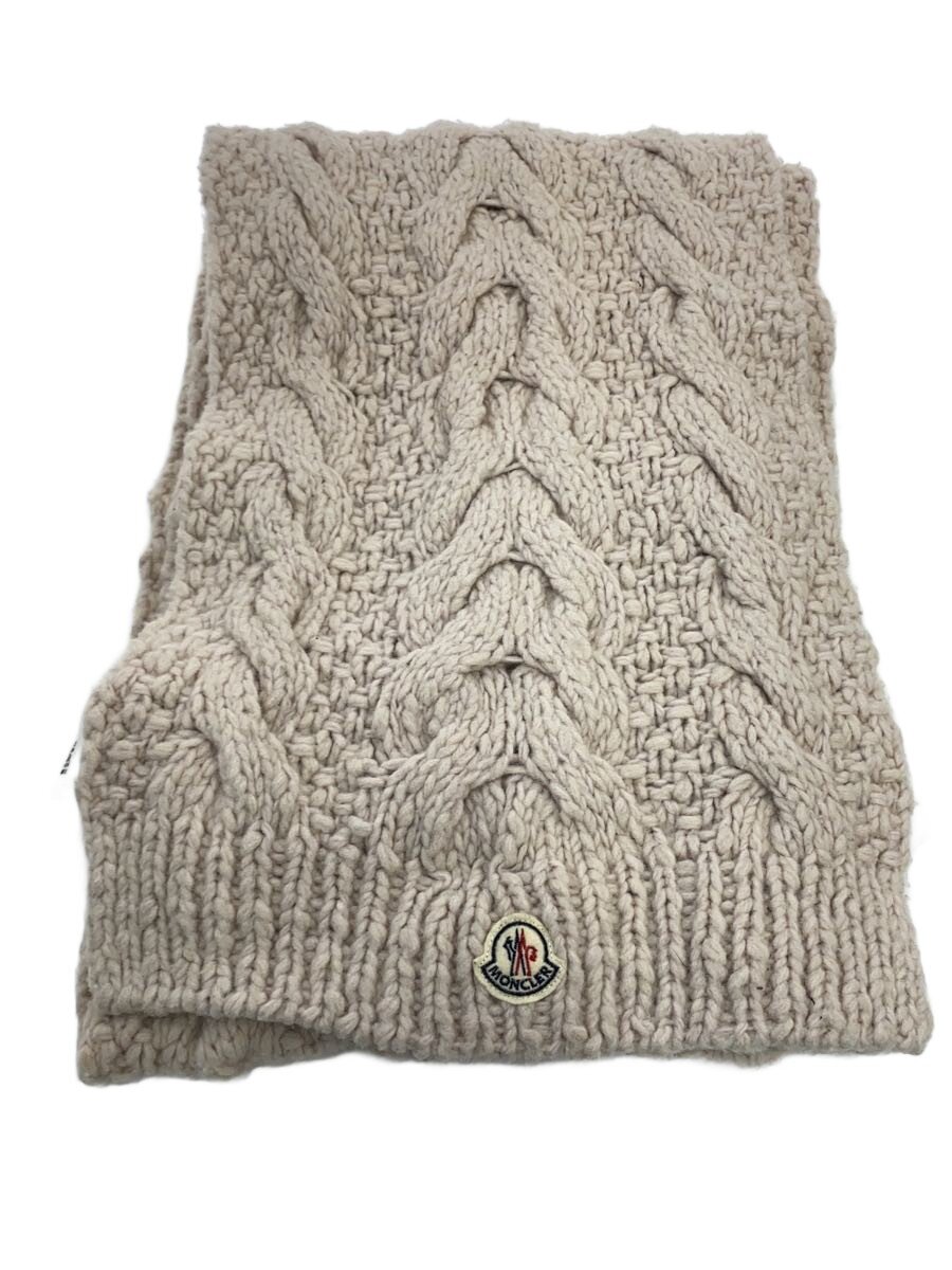【中古】MONCLER◆編み物えり巻き/えり巻き/羊毛/GRY/無地/レディース/32091991080094388【服飾雑貨他】