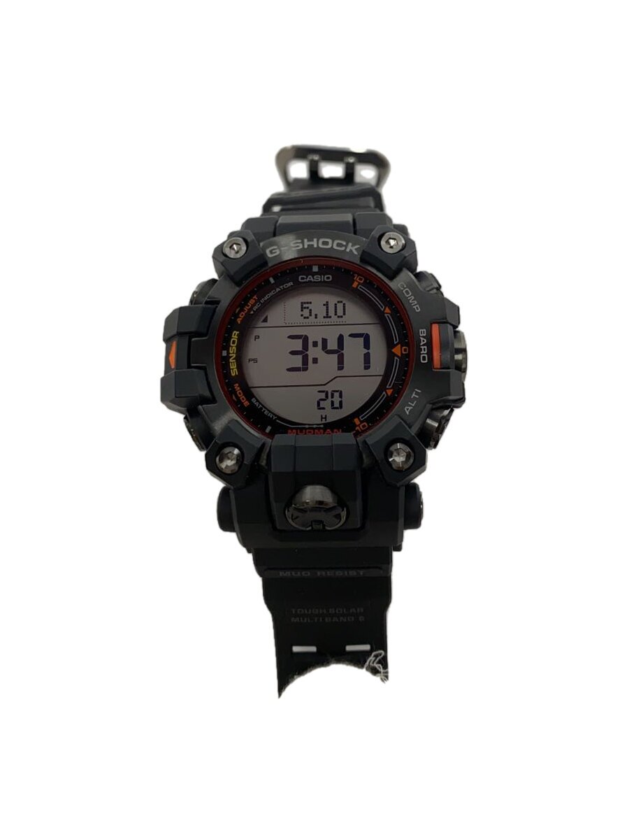 【中古】CASIO◆ソーラーウオッチ_G-SHOCK/デジタル/天然ゴム/黒いこと/黒【服飾雑貨他】