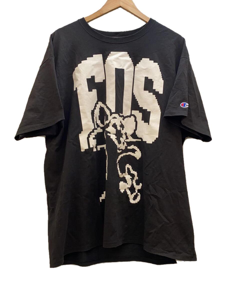 【中古】Champion◆virgil ABLOH FOS CAT PYREX TEE/XL/綿織物/BLK/刷り上げる//【メンズウェア】