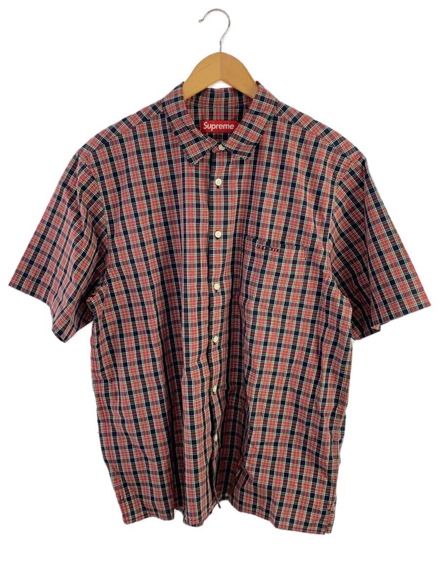 【中古】Supreme◆24SS/Loose Fit Mini Plaid S/S Shirt/半袖プルオーバー/L/綿織物/RED/読み合わせる//【メンズウェア】