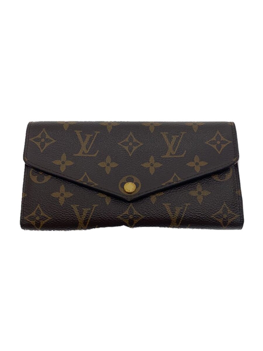 【中古】LOUIS VUITTON◆2)ポルト・フォイユ・サラ_モノグラム・キャンバス_ローズバレリーヌ/PVC/BRW/レディース【服飾雑貨他】