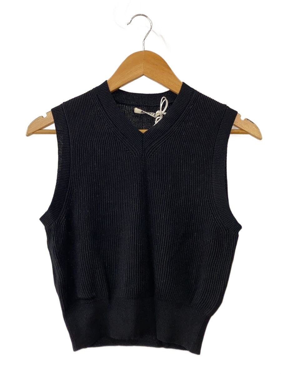 【中古】AURALEE◆26SS/FLAT YARN RIB KNIT VEST/曳き船付/1/綿織物/BLK/a26sv04sy//【レディース御召しもの】