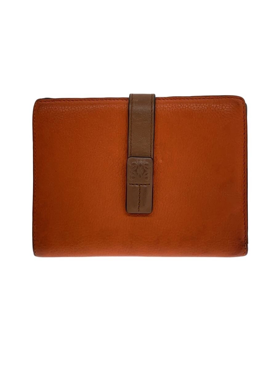 【中古】LOEWE◆2つ折り札入れ/なめし革/ORN/無地/レディース/061902/物質の状態思いめぐらす【服飾雑貨他】
