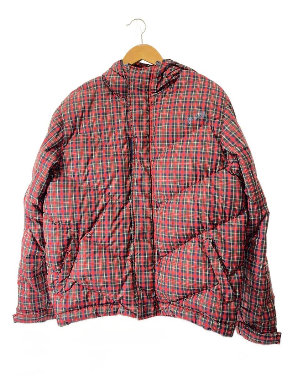【中古】STUSSY◆ダウンジャケット/M/ポリエステル/RED/チェック【メンズウェア】|2nd STREET 店