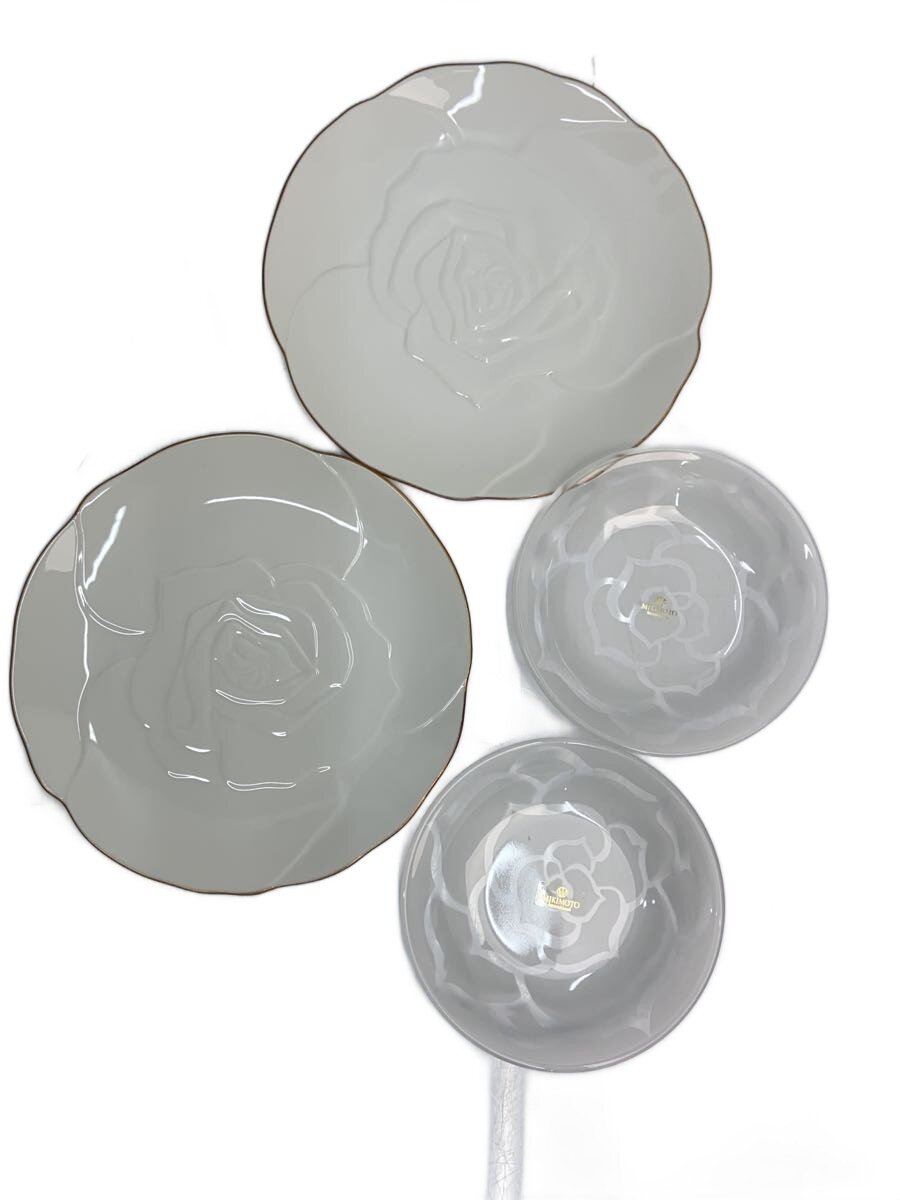 【中古】MIKIMOTO◆プレート/4点セット/WHT大皿2枚/中皿2枚【キッチン用品】