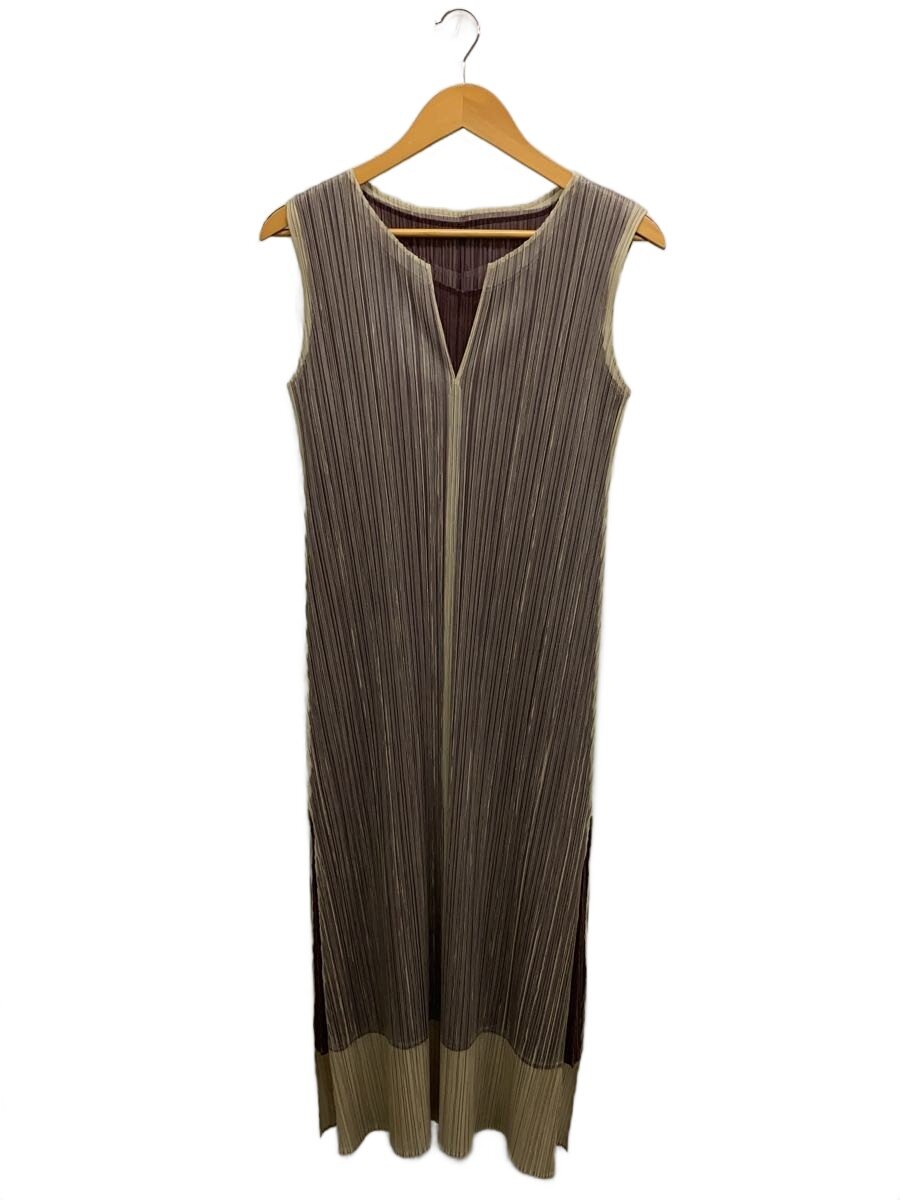 【中古】PLEATS PLEASE ISSEY MIYAKE◆ノースリーブ衣裳/--/ポリエステル/BRW/PP31-JH786【レディース御召しもの】
