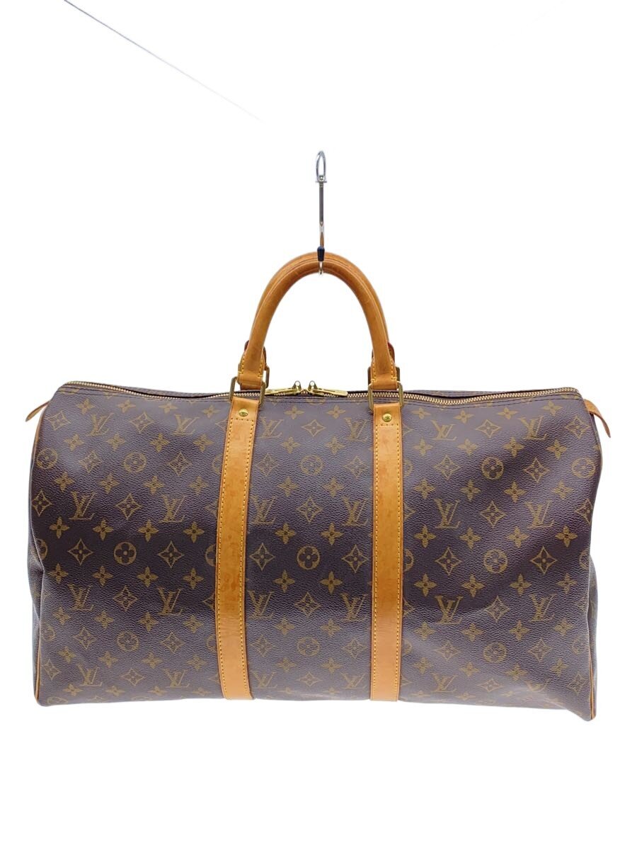 【中古】LOUIS VUITTON◆キーポル・バンドリエール50_モノグラム・帆布/PVC/BRW【御徒面子】