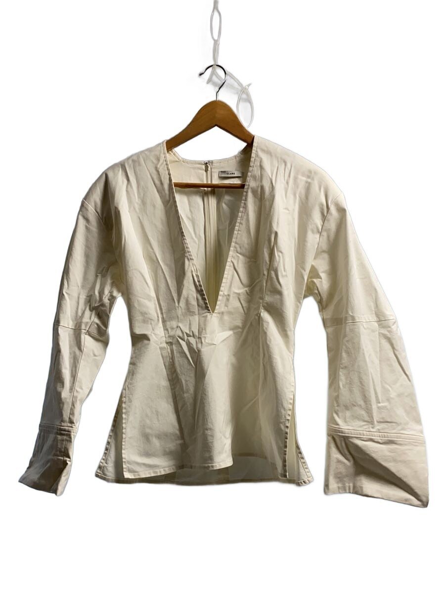 【中古】CLANE◆長袖トップ/1/綿織物/WHT/16122-4072【レディースお召しもの】