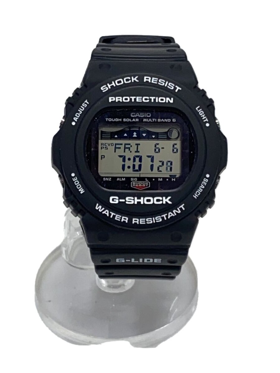【中古】CASIO◆ソーラーウオッチ・G-SHOCK/デジタル/BLK【服飾雑貨他】