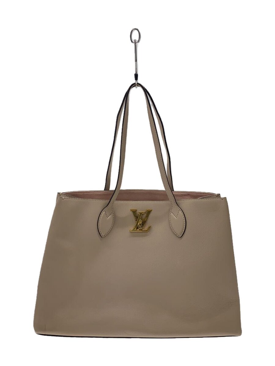 【中古】LOUIS VUITTON◆ロックミー・ショッパー_GRY/なめし革/BEG【御徒面子】
