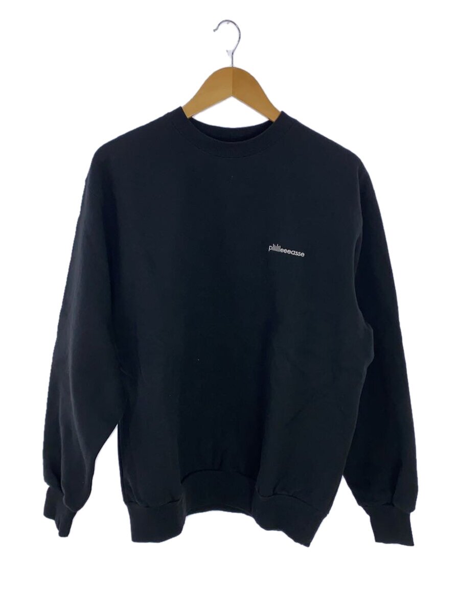 【中古】ENNOY◆24AW pliiilleeasse crewneck sweatshirt/M/黒いこと/24PLS-C006//【メンズウェア】
