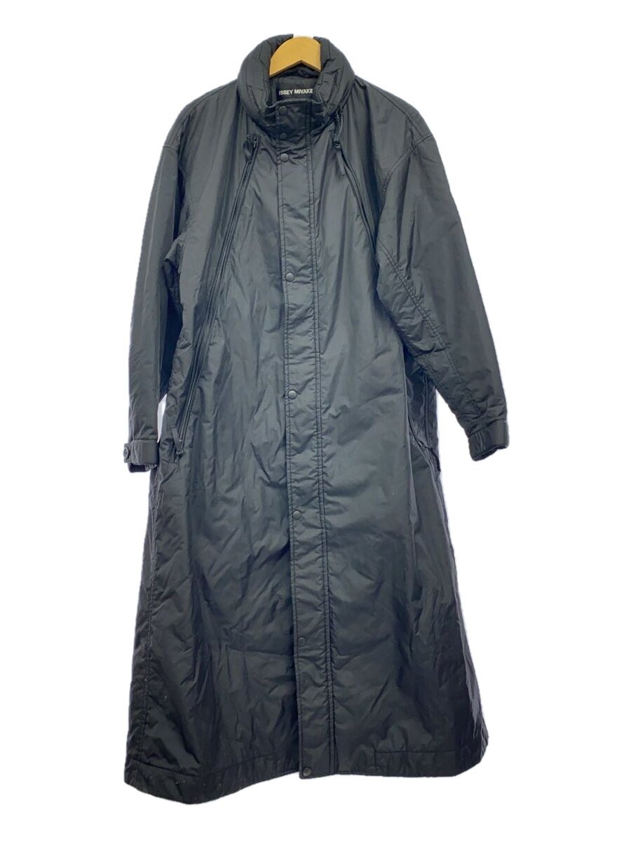 【中古】ISSEY MIYAKE◆厚地の外套/2/ナイロン/BLK/無地/ME73FA122【メンズウェア】