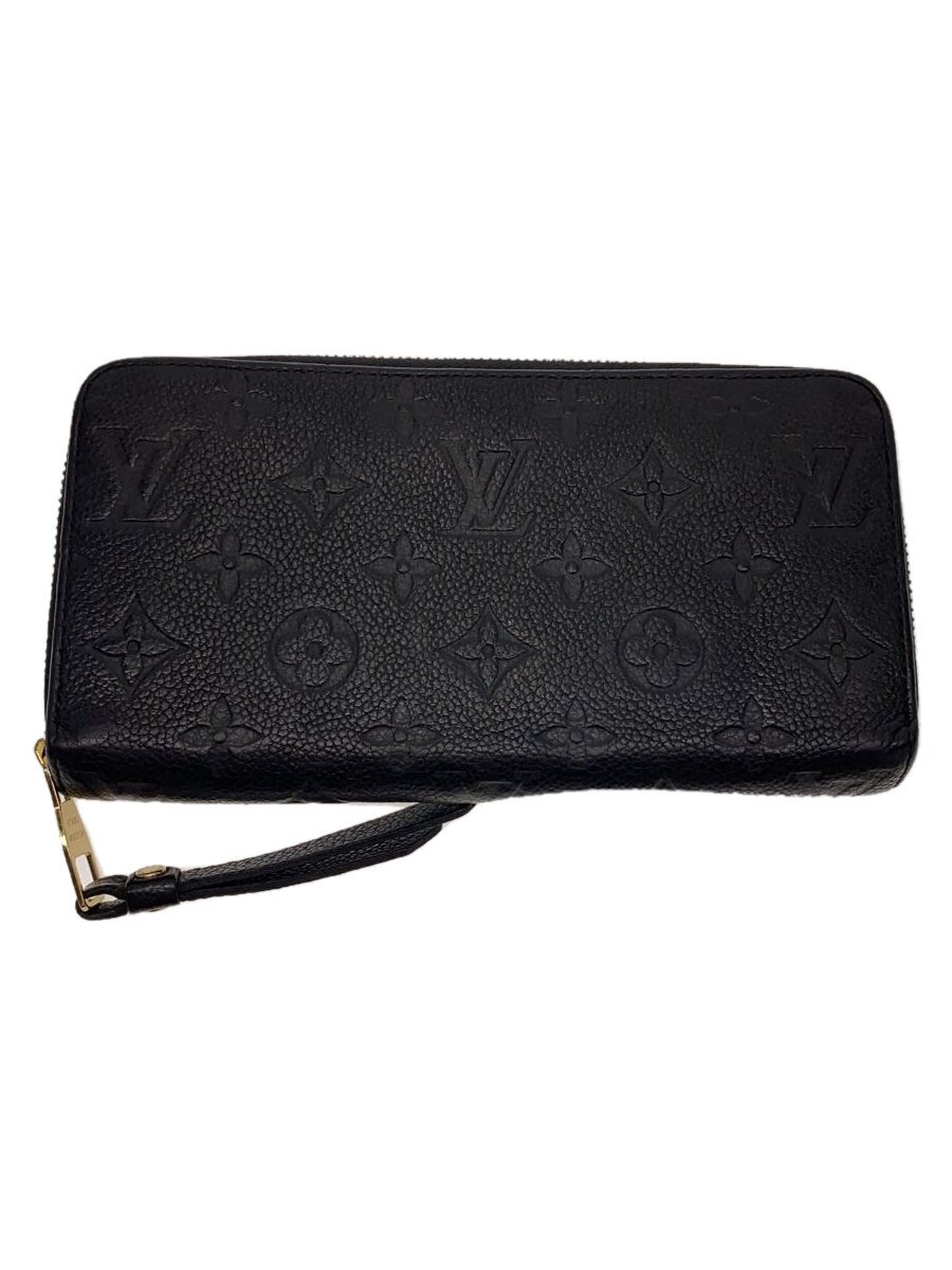 【中古】LOUIS VUITTON◆ジッピー・ウォレット_モノグラム・アンプラント_BLK/牛革/BLK/総柄/メンズ【服飾雑貨他】