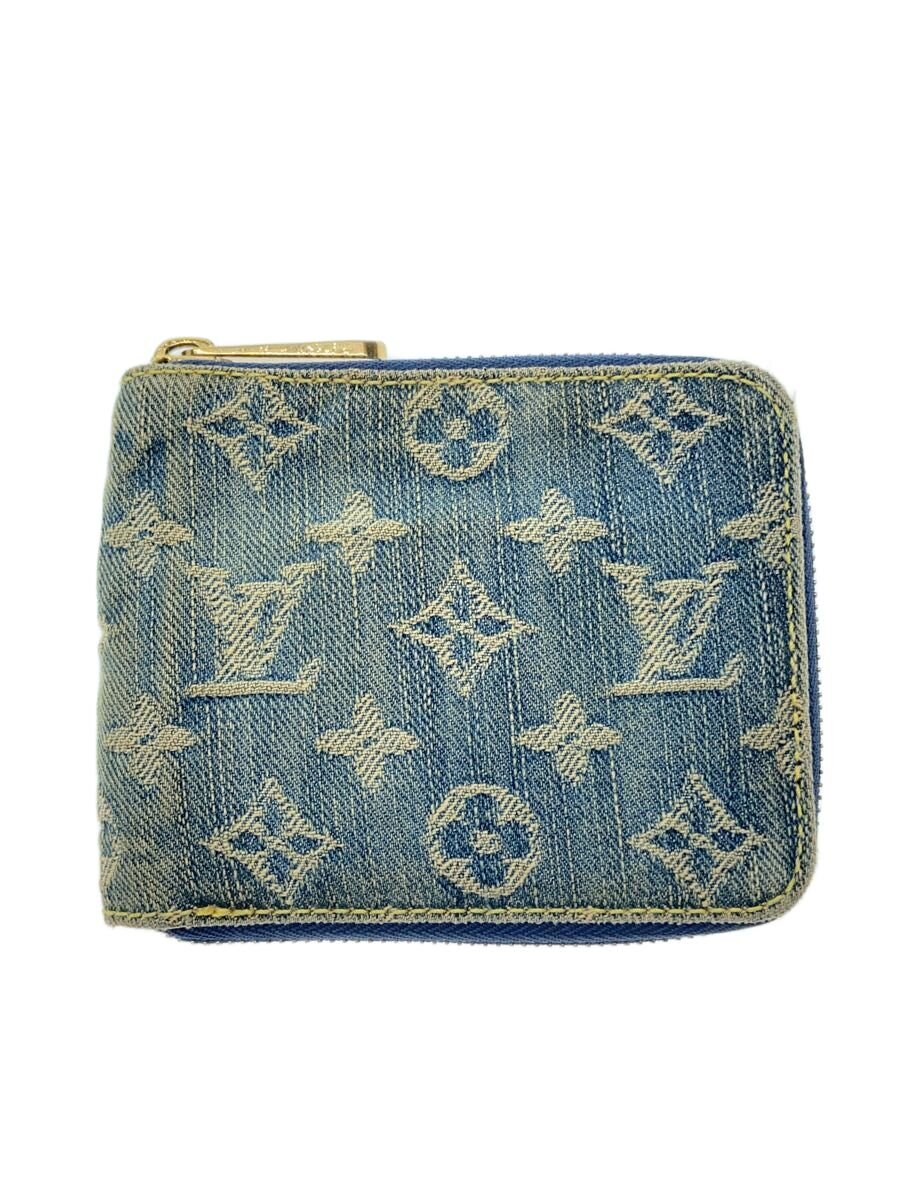 【中古】LOUIS VUITTON◆ミニ・ジッピー・ウォレット_モノグラム・ジーンズ/ジーンズ/IDG/モノグラム/メンズ【服飾雑貨他】